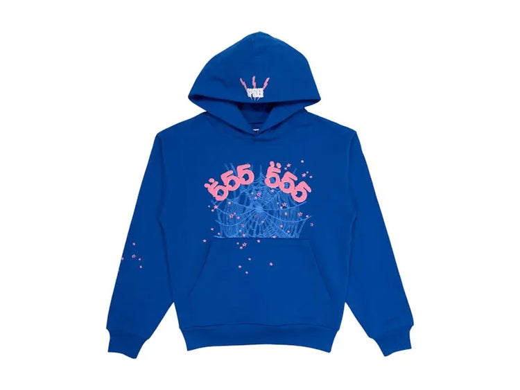 Used Sp5der Angel Number Hoodie Blue | Rylo Shop